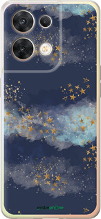 Силиконовый чехол Ночь золотые звезды для Oppo Reno8 5G - 5421u-2614 изображение 