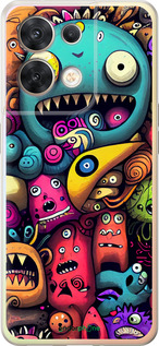 Силиконовый чехол Cмешные монстры для Oppo Reno8 5G - 5549u-2614 изображение 