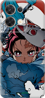 Силиконовый чехол Танджиро Камадо для Oppo Reno8 5G - 5574u-2614 изображение 
