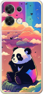 Силиконовый чехол Панда в облаках для Oppo Reno8 5G - 5585u-2614 изображение 