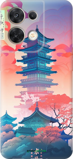 Силиконовый чехол Япония монастырь для Oppo Reno8 5G - 5590u-2614 изображение 