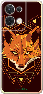 Силиконовый чехол Лиса геометрия для Oppo Reno8 5G - 5607u-2614 изображение 