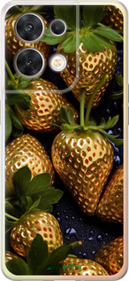 Силиконовый чехол Золотая клубника для Oppo Reno8 5G - 5637u-2614 изображение 