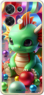 Силиконовый чехол 'Веселый дракончик' для Oppo Reno8 5G изображение 1