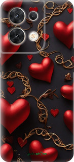 Силиконовый чехол Сердечки для Oppo Reno8 5G - 5831u-2614 изображение 
