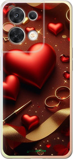 Силиконовый чехол 'Сердечки v3' для Oppo Reno8 5G изображение 2