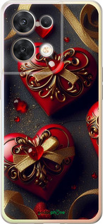 Силиконовый чехол 'Сердечки v4' для Oppo Reno8 5G изображение 3