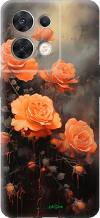 Силиконовый чехол Оранжевые розы для Oppo Reno8 5G - 5944u-2614 изображение 