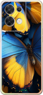 Силіконовий чехол Жовто-блакитні метелики для Oppo Reno8 5G - 6046u-2614 изображение 