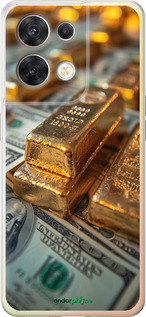 Силиконовый чехол Слитки и доллары для Oppo Reno8 5G - 6105u-2614 изображение 