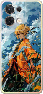 Силиконовый чехол Zenitsu Agatsuma для Oppo Reno8 5G - 6117u-2614 изображение 