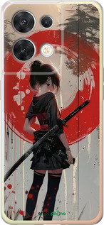 Силиконовый чехол Сумерки воина: Танец с катаной для Oppo Reno8 5G - 6123u-2614 изображение 