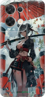 Силиконовый чехол Гейша-воин для Oppo Reno8 5G - 6124u-2614 изображение 