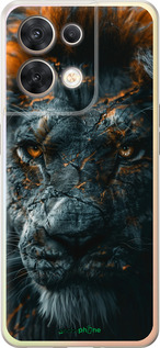 Силіконовий чехол Полум'яний лев для Oppo Reno8 5G - 6153u-2614 изображение 