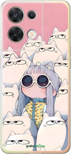 Силиконовый чехол Малышка с котами для Oppo Reno8 5G - 6295u-2614 изображение 
