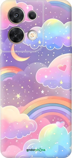 Силиконовый чехол Облака и радуга для Oppo Reno8 5G - 6312u-2614 изображение 