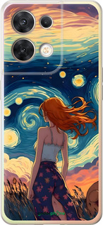 Силиконовый чехол Девушка Арт для Oppo Reno8 5G - 6325u-2614 изображение 