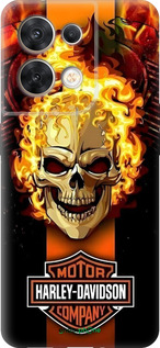 Силиконовый чехол Харлей девидсон для Oppo Reno8 5G - 6370u-2614 изображение 