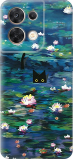 Силиконовый чехол Чехол с изображением водяных лилий Моне и кошек для Oppo Reno8 5G - 6399u-2614 изображение 