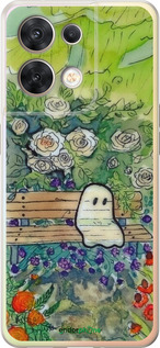 Силиконовый чехол Грустное привидение для Oppo Reno8 5G - 6403u-2614 изображение 