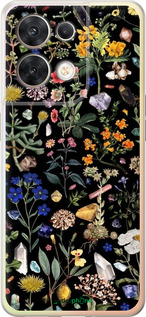 Силиконовый чехол С цветами для Oppo Reno8 5G - 6422u-2614 изображение 