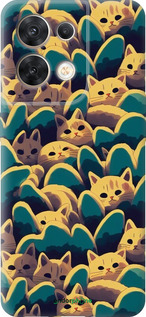 Силиконовый чехол С изображением кошек для Oppo Reno8 5G - 6429u-2614 изображение 