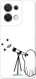 Силиконовый чехол Привидение астроном для Oppo Reno8 5G - 6444u-2614 изображение 