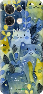 Силіконовий чехол Із зображенням котячого лісу для Oppo Reno8 5G - 6447u-2614 изображение 