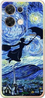 Силиконовый чехол С изображением Мэри Поппинс «Звездная ночь» для Oppo Reno8 5G - 6487u-2614 изображение 