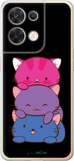 Силиконовый чехол Милые кошки для Oppo Reno8 5G - 6518u-2614 изображение 