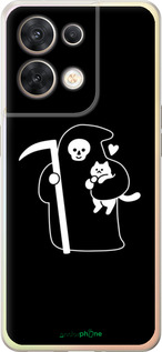 Силіконовий чехол Мінімалістичний арт: смерть та кішка для Oppo Reno8 5G - 6529u-2614 изображение 