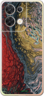 Силиконовый чехол С изображением абстрактной живописи для Oppo Reno8 5G - 6530u-2614 изображение 