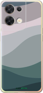 Силіконовий чехол З фіолетовим та бірюзовим ретро-стилем та хвилями для Oppo Reno8 5G - 6533u-2614 изображение 