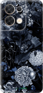 Силиконовый чехол Абстрактный цветочный рисунок в синих тонах для Oppo Reno8 5G - 6539u-2614 изображение 