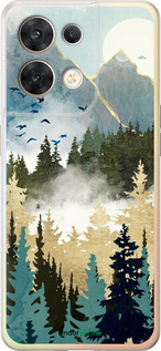 Силіконовий чехол Із зображенням лісового пейзажу для Oppo Reno8 5G - 6548u-2614 изображение 