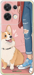 Силіконовий чехол Корги 3 для Oppo Reno8 5G - 6707u-2614 изображение 