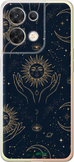Силиконовый чехол 'Celestial Harmony: Sun & Moon Gold Mystic Pattern' для Oppo Reno8 5G изображение 3