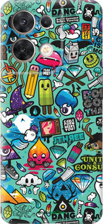 Силиконовый чехол Стикер бомбинг 1 для Oppo Reno8 5G - 693u-2614 изображение 