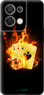 Силиконовый чехол Горящие карты для Oppo Reno8 5G - 839u-2614 изображение 