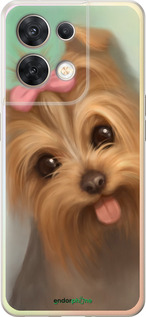 Силиконовый чехол Нарисованный йоркширский терьер для Oppo Reno8 5G - 928u-2614 изображение 
