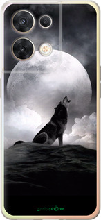 Силиконовый чехол Воющий волк для Oppo Reno8 5G - 934u-2614 изображение 