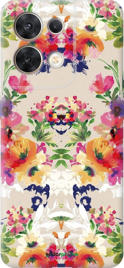 Силиконовый чехол Цветочный узор для Oppo Reno8 5G - 1083u-2614 изображение 