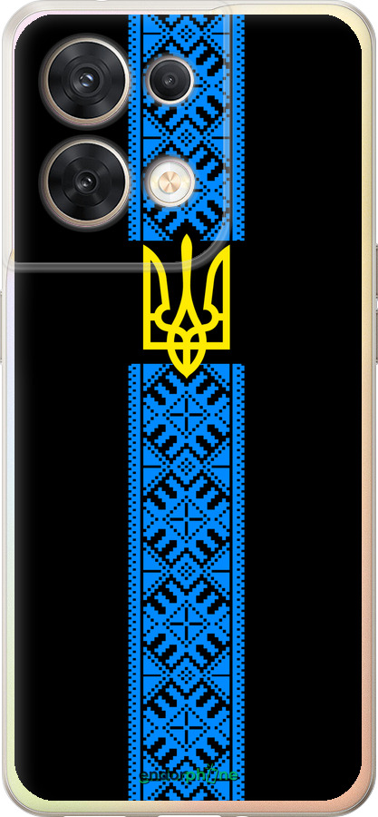 Силіконовий чехол Тризуб в вишиванці для Oppo Reno8 5G - 1158u-2614 изображение 