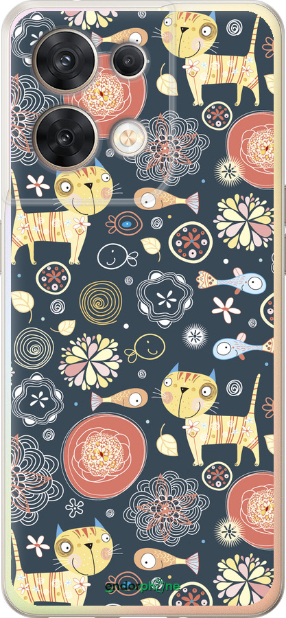 Силіконовий чехол Кошенята v4 для Oppo Reno8 5G - 1224u-2614 изображение 