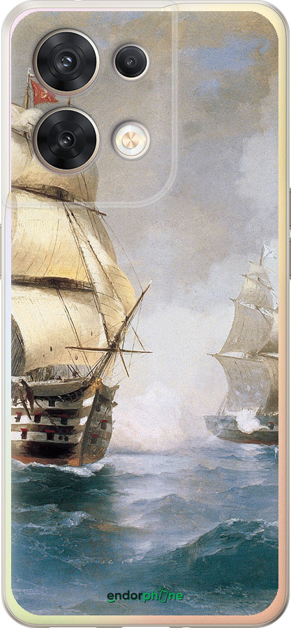 Силиконовый чехол Айвазовский. Корабли для Oppo Reno8 5G - 160u-2614 изображение 