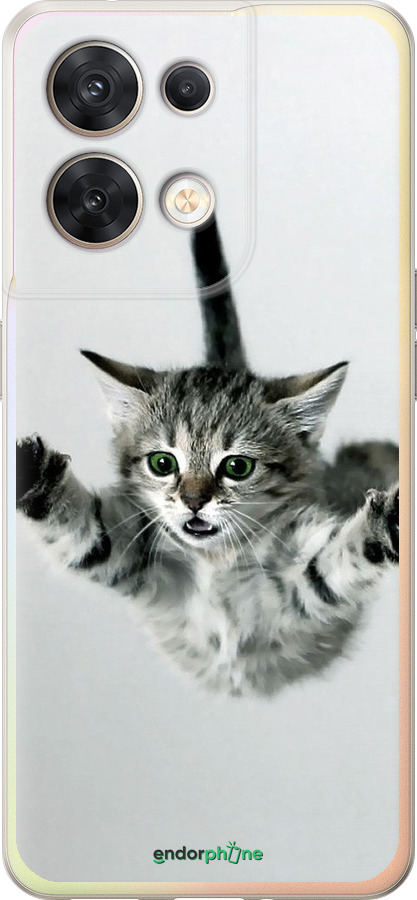 Силиконовый чехол Летящий котёнок для Oppo Reno8 5G - 2322u-2614 изображение 