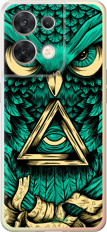 Силиконовый чехол Сова Арт-тату для Oppo Reno8 5G - 3971u-2614 изображение 