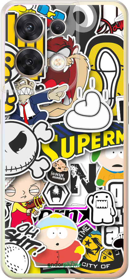 Силиконовый чехол Popular logos для Oppo Reno8 5G - 4023u-2614 изображение 