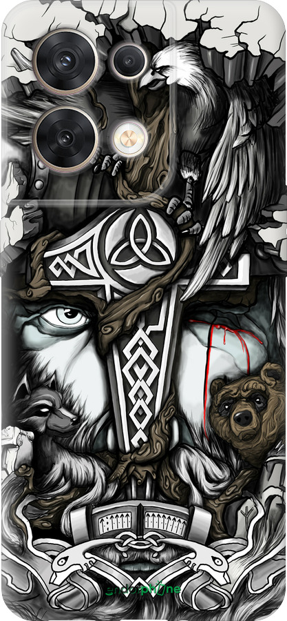 Силіконовий чехол Тату Вікінг для Oppo Reno8 5G - 4098u-2614 изображение 