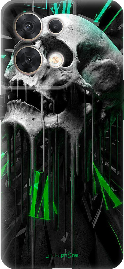 Силиконовый чехол Череп-часы для Oppo Reno8 5G - 4100u-2614 изображение 